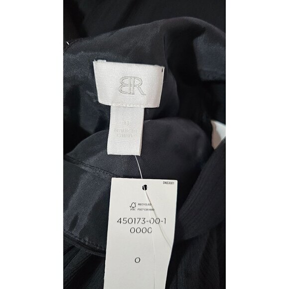 Banana Republic NWT black 100% silk flowy mini crisscross front dress size 0 - Picture 8 of 8